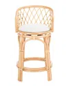 Safavieh Yuta Rattan Counter Stool With Cushion