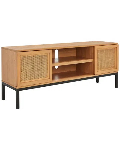 Safavieh Zadie 1-shelf Rattan Media Stand In Brown