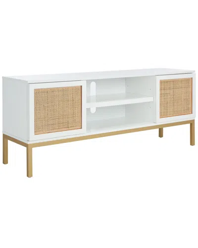 Safavieh Zadie 1-shelf Rattan Media Stand In White