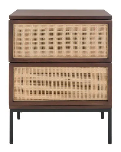 Safavieh Zadie 2-drawer Rattan Nightstand In Brown