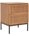 Safavieh Zadie 2-drawer Rattan Nightstand In Brown