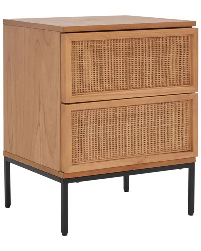 Safavieh Zadie 2-drawer Rattan Nightstand In Brown