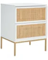 Safavieh Zadie 2-drawer Rattan Nightstand In White
