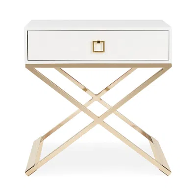 Safavieh Zarina Modern Cross Leg End Table In White