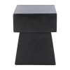 Safavieh Zen Patio Side Tables Weather Resistant Cement Side Table In Black