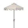 Safavieh Zimmerman 11 Ft Crank Market Umbrella In White