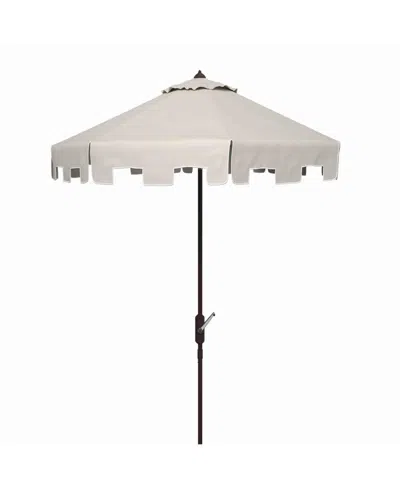 Safavieh Zimmerman 11' Market Umbrella In Beige,white