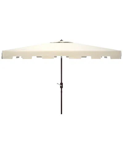 Safavieh Zimmerman 6.5 X 10 Ft Rect Market Umbrella In White