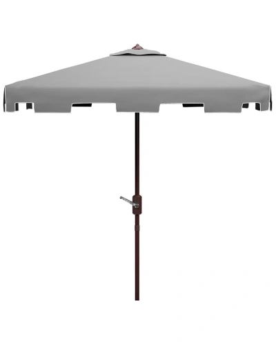 Safavieh Indoor/outdoor Zimmerman 7.5' Square Umbrella In Grey
