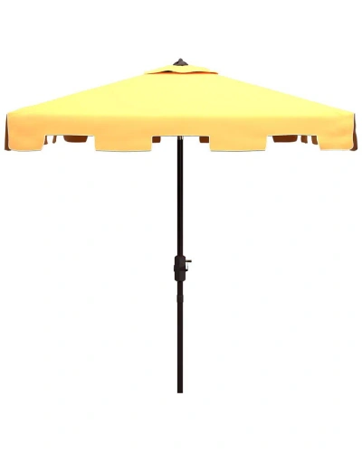 Safavieh Indoor/outdoor Zimmerman 7.5' Square Umbrella In Yellow