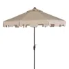 Safavieh Zimmerman 9 Ft Crank Market Umbrella In Beige