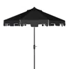 Safavieh Zimmerman 9 Ft Crank Market Umbrella In Black/white