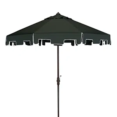 Safavieh Zimmerman 9 Ft Crank Market Umbrella In Dark Green