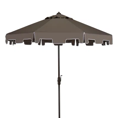Safavieh Zimmerman 9 Ft Crank Market Umbrella In Gray