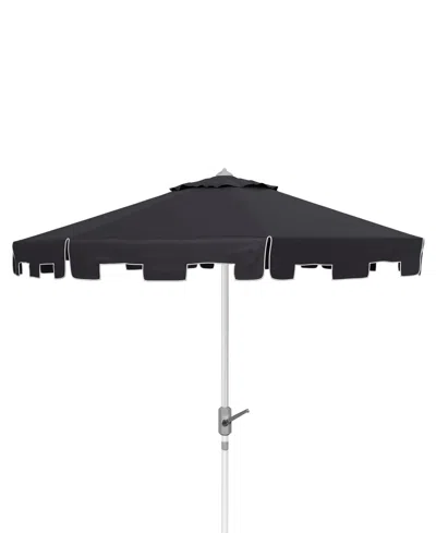 Safavieh Zimmerman 9' Market Umbrella In Black,white