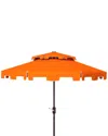 Safavieh Zimmerman 9ft Dbletop Umbrella In Orange