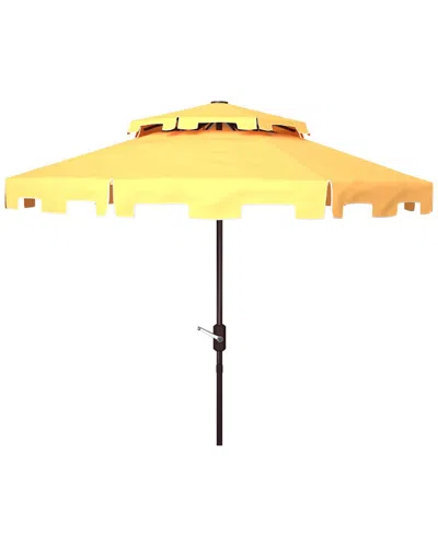 Safavieh Zimmerman 9ft Double Top Umbrella In Yellow