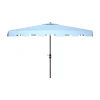 Safavieh Up Resistant Zimmerman 9 Ft Crank Market Push Button Tilt Umbrella With Flap In Blue