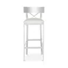 Safavieh Zoey 39 Stainless Steel Cross Back Barstool In White/chrome