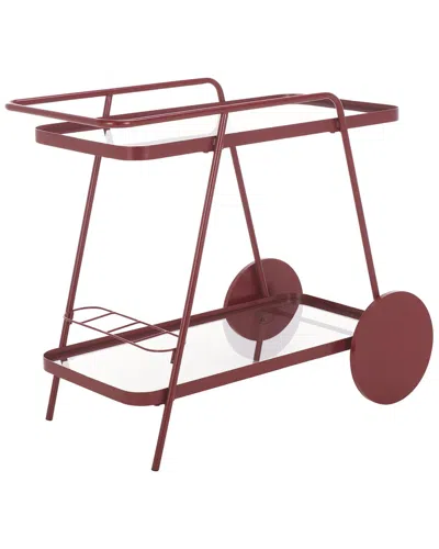 Safavieh Zunia 2-tier Bar Cart In Burgundy