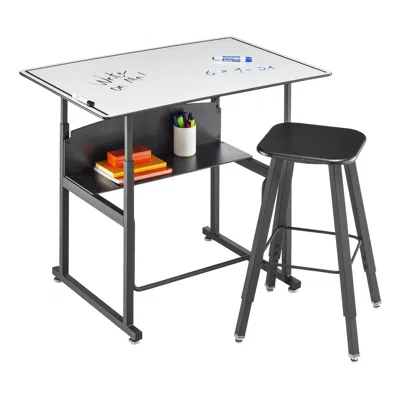 Safco Alphabetter Height-adjustable Desk, 36 X 24", Premium Or Dry Erase Top - Dryerase