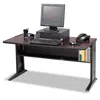 Safco Computer Desk With Reversible Top, 47.5" X 28" X 30", Mahogany/medium Oak/black