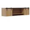 Safco Mirella 72" Wall-mounted Hutch With Sliding Wood Doors - Sanddune