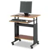 Safco Muv 28" Adjustable-height Desk, 29.5" X 22" X 29" To 34", Cherry/black