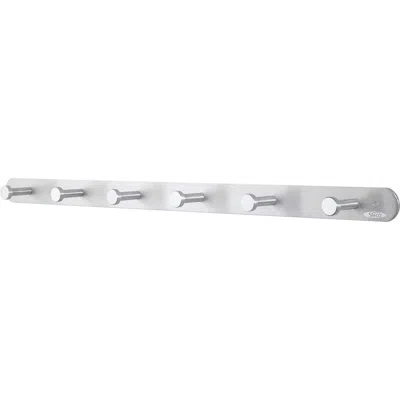 Safco Nail Head Coat Hook - 6 Hooks - 60 Lb (27.22 Kg) Capacity - 1" Size - For Garment - Aluminum, Steel  In Metallic