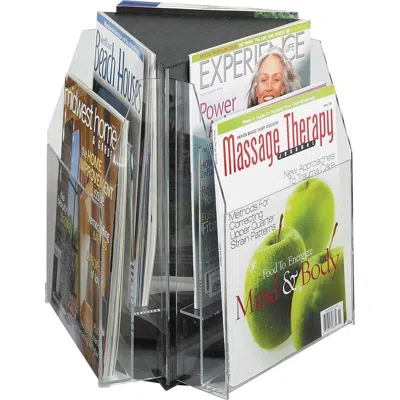 Safco Reveal 2-tier Tabletop Magazine Display, 6 Pockets In Transparent