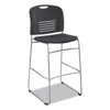Safco Vy Sled Base Bistro Chair, Supports Up To 350 Lb, 30.5" Seat Height, Black Seat, Black Back, Silver