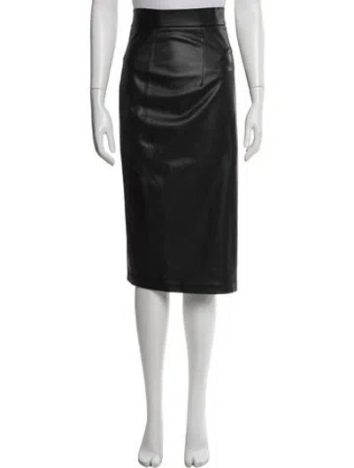 Pre-owned Saffiya Midi Length Skirt In Black