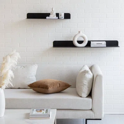 Saffron Fabs 2 Piece Accent Shelf In Textured Black