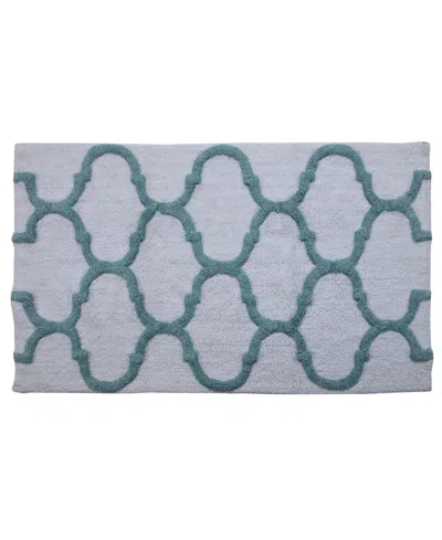 Saffron Fabs Geometric Non-skid Cotton Bath Rug, 30" X 50"