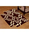 Saffron Fabs Quatrefoil Non-skid Cotton 2-pc. Bath Rug Set
