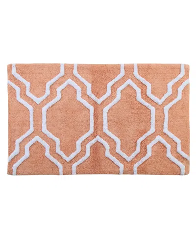 Saffron Fabs Quatrefoil Non-skid Cotton Bath Rug, 30" X 50"