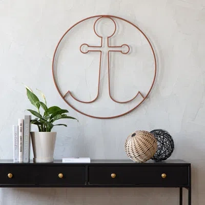 Saffron Fabs Round Anchor Wall Décor In Bronze