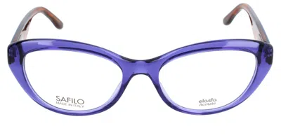 Safilo Sa 6031 Gsb Women's Glasses Blue Size 53 - Free Lenses - Blue Light Block Available