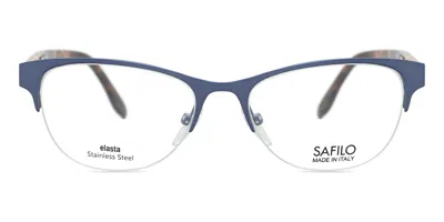 Safilo Sa 6033 Gtb Women's Glasses Blue Size 51 - Free Lenses - Blue Light Block Available In Matte Blue