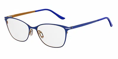 Safilo Sa 6050 11e Women's Glasses Blue Size 54 - Free Lenses - Blue Light Block Available In Matte Blue