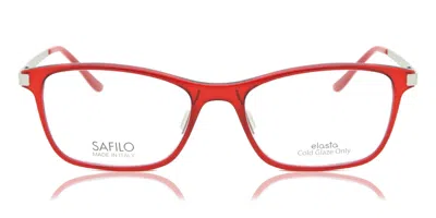 Safilo Sa 6052 12z Women's Glasses Red Size 51 - Free Lenses - Blue Light Block Available In Transparent Red