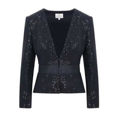 Safiro Women's Shimmery Black Sequin Blazer