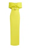 Safiyaa Off-the-shoulder Belted Gown In Yellow