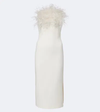 Safiyaa Aerine Crêpe Midi Dress In Neutral