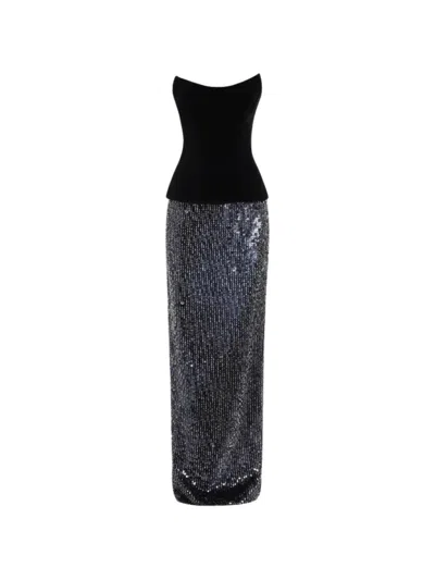Safiyaa Aiden Corset-style Maxi Dress In Blue