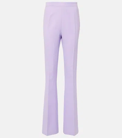Safiyaa Alexa High-rise Crêpe Flared Trousers In Purple