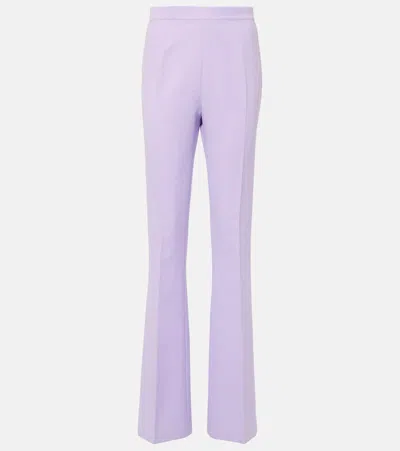 Safiyaa Alexa High-rise Crêpe Flared Pants In Purple