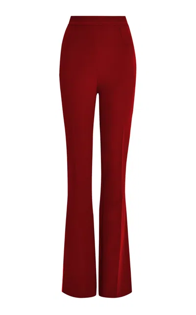 Safiyaa Alexa Stretch-crepe Flared Trousers In Red