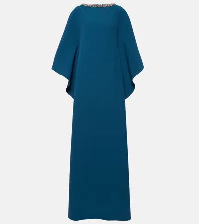 Safiyaa Amarella Embellished Crêpe Gown In Blue