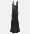Safiyaa Asli Satin Gown In Black